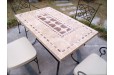 Table de jardin mosaique marbre pierre naturelle 120-160-200-240 TAMPA