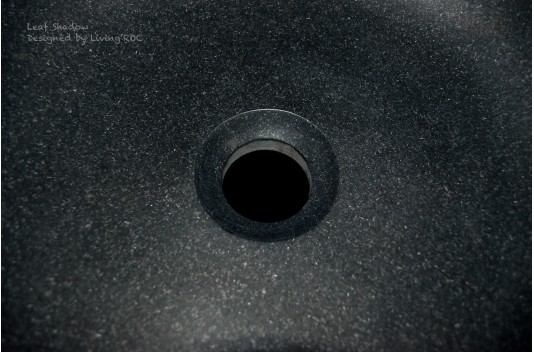 Vasque ronde pierre naturelle granit noir LEAF SHADOW Vasque ronde pierre naturelle granit noir LEAF SHADOW