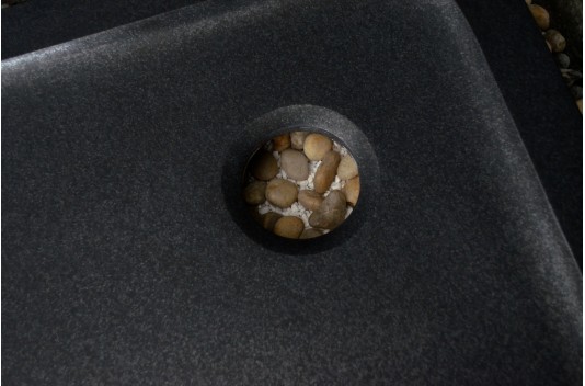 Receveur de douche 160x90 en granit noir véritable QUASAR SHADOW Receveur de douche 160x90 en granit noir véritable QUASAR SHADOW