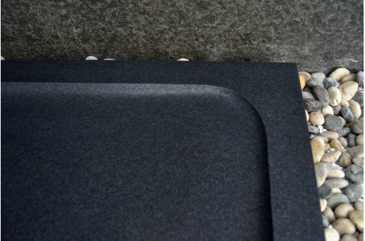 Receveur de douche 160x90 en granit noir véritable QUASAR SHADOW Receveur de douche 160x90 en granit noir véritable QUASAR SHADOW