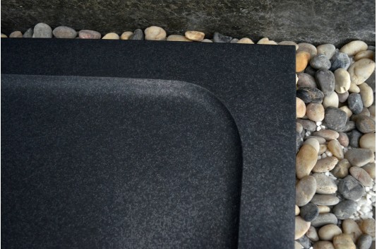 Receveur de douche 160x90 en granit noir véritable QUASAR SHADOW Receveur de douche 160x90 en granit noir véritable QUASAR SHADOW