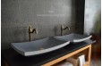 Vasque en pierre naturelle granit gris véritable salle de bain BALI