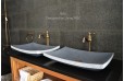 Vasque en pierre naturelle granit gris véritable salle de bain BALI