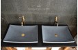 Vasque en pierre naturelle granit gris véritable salle de bain BALI