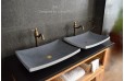 Vasque en pierre naturelle granit gris véritable salle de bain BALI