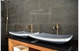 Vasque en pierre naturelle granit gris véritable salle de bain BALI