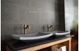 Vasque en pierre naturelle granit gris véritable salle de bain BALI