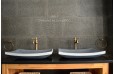 Vasque en pierre naturelle granit gris véritable salle de bain BALI