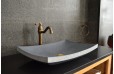 Vasque en pierre naturelle granit gris véritable salle de bain BALI