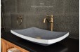 Vasque en pierre naturelle granit gris véritable salle de bain BALI