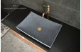 Vasque en pierre naturelle granit gris véritable salle de bain BALI