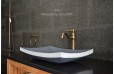 Vasque en pierre naturelle granit gris véritable salle de bain BALI