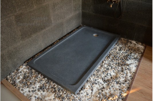 Receveur de douche en pierre à l'italienne 160x90 granit gris QUASAR