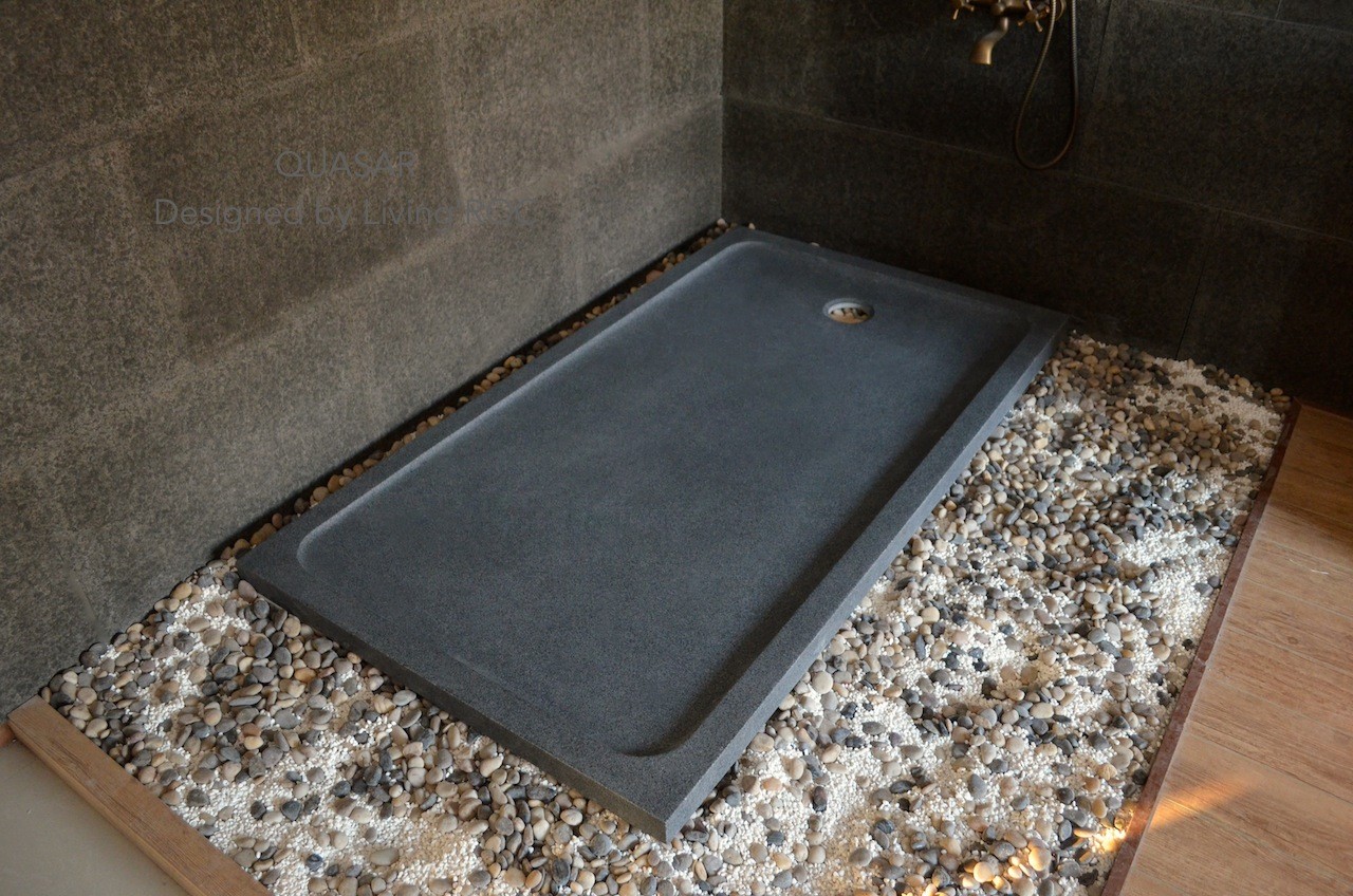 Receveur de douche en pierre 160x90 bac en granit véritable QUASAR