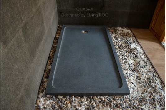 Receveur de douche en pierre à l'italienne 160x90 granit gris QUASAR