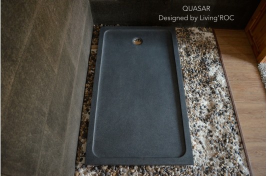 Receveur de douche en pierre à l'italienne 160x90 granit gris QUASAR