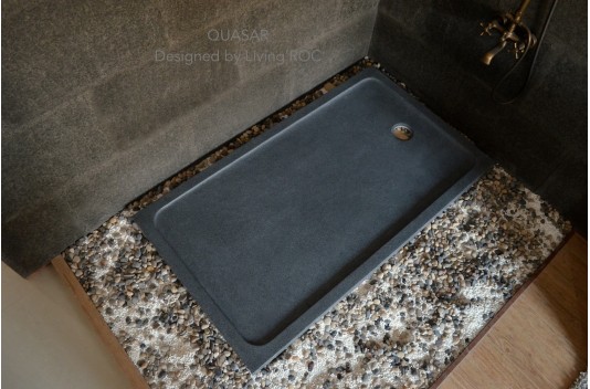 Receveur de douche en pierre à l'italienne 160x90 granit gris QUASAR