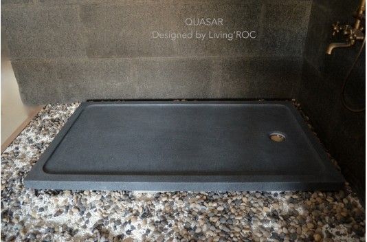 Receveur de douche en pierre à l'italienne 160x90 granit gris QUASAR