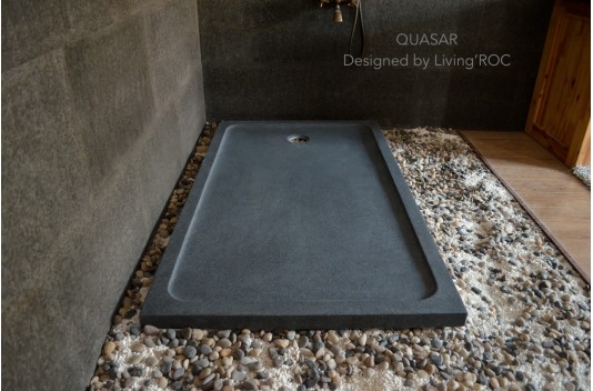Receveur de douche en pierre à l'italienne 160x90 granit gris QUASAR