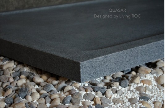 Receveur de douche en pierre à l'italienne 160x90 granit gris QUASAR