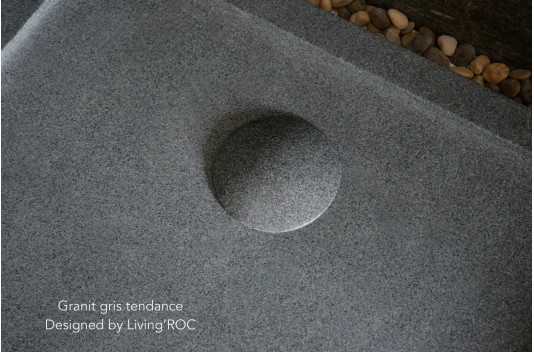 Receveur de douche en pierre à l'italienne 120X100 granit gris KIAORA Receveur de douche en pierre à l'italienne 120X100 granit gris KIAORA