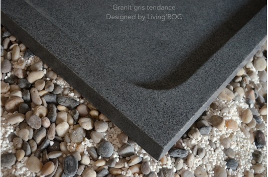 Receveur de douche en pierre à l'italienne 120X100 granit gris KIAORA Receveur de douche en pierre à l'italienne 120X100 granit gris KIAORA