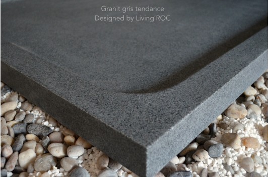 Receveur de douche en pierre à l'italienne 120X100 granit gris KIAORA Receveur de douche en pierre à l'italienne 120X100 granit gris KIAORA