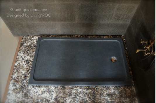 Receveur de douche en pierre 140x90 à l'italienne granit - SPACIUM Receveur de douche en pierre 140x90 à l'italienne granit - SPACIUM