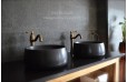 Vasque salle de bain en pierre noire Granit véritable OUVEA SHADOW