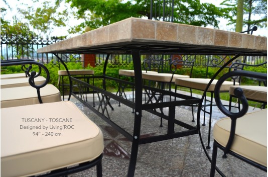 Table de jardin mosaïque marbre pierre naturelle 160-200-240 TOSCANE Table de jardin mosaïque marbre pierre naturelle 160-200-240 TOSCANE