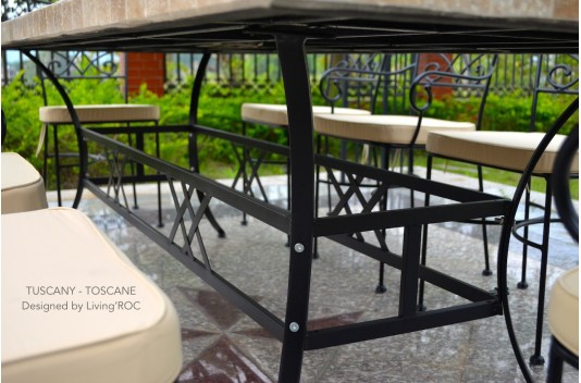 Table de jardin mosaïque marbre pierre naturelle 160-200-240 TOSCANE Table de jardin mosaïque marbre pierre naturelle 160-200-240 TOSCANE