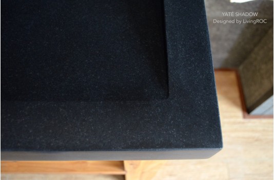 Double vasque en pierre 120x50 Granit Noir véritable YATE SHADOW