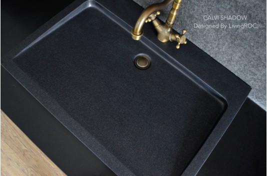 Vasque à poser salle de bain granit noir Luxe CALVI SHADOW Vasque à poser salle de bain granit noir Luxe CALVI SHADOW