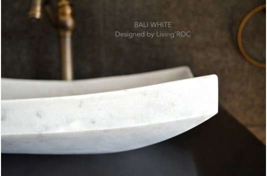 Vasque en pierre marbre Blanc salle de bain à poser BALI WHITE Vasque en pierre marbre Blanc salle de bain à poser BALI WHITE