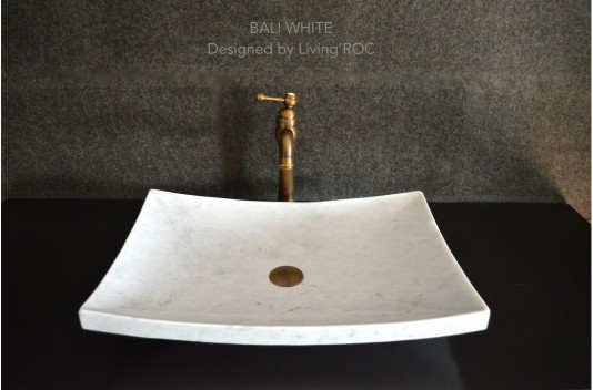 Vasque en pierre marbre Blanc salle de bain à poser BALI WHITE Vasque en pierre marbre Blanc salle de bain à poser BALI WHITE