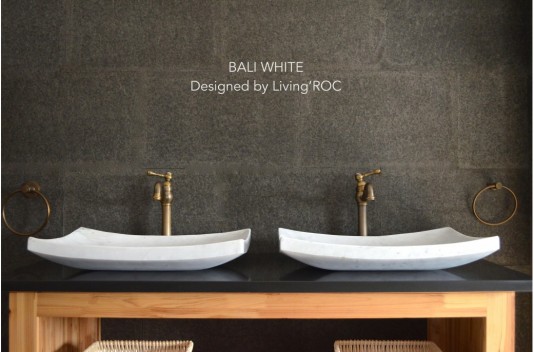 Vasque en pierre marbre Blanc salle de bain à poser BALI WHITE Vasque en pierre marbre Blanc salle de bain à poser BALI WHITE