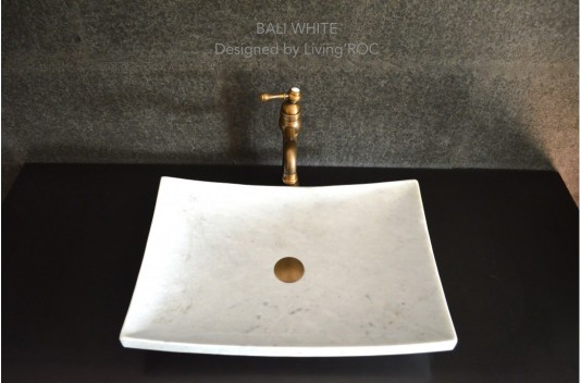 Vasque en pierre marbre Blanc salle de bain à poser BALI WHITE Vasque en pierre marbre Blanc salle de bain à poser BALI WHITE