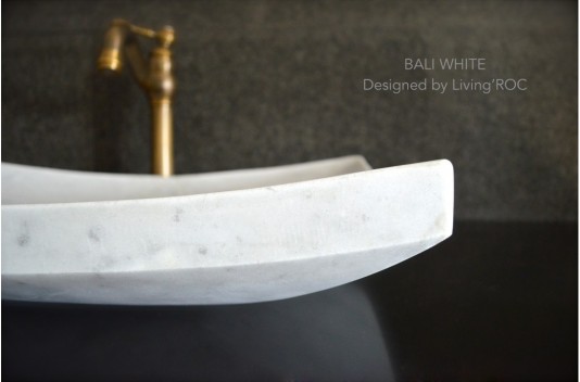Vasque en pierre marbre Blanc salle de bain à poser BALI WHITE Vasque en pierre marbre Blanc salle de bain à poser BALI WHITE