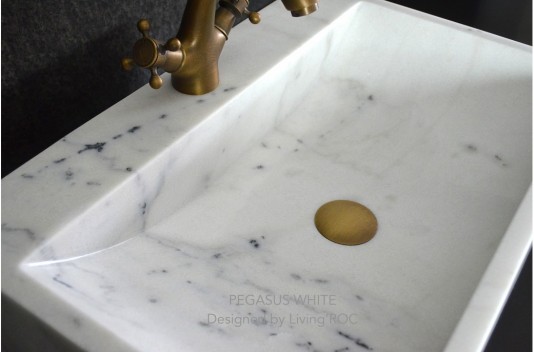 Vasque en pierre naturelle évier en marbre blanc PEGASUS WHITE Vasque en pierre naturelle évier en marbre blanc PEGASUS WHITE