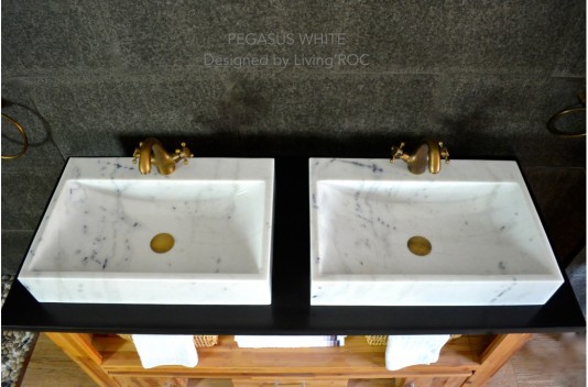 Vasque en pierre naturelle évier en marbre blanc PEGASUS WHITE Vasque en pierre naturelle évier en marbre blanc PEGASUS WHITE