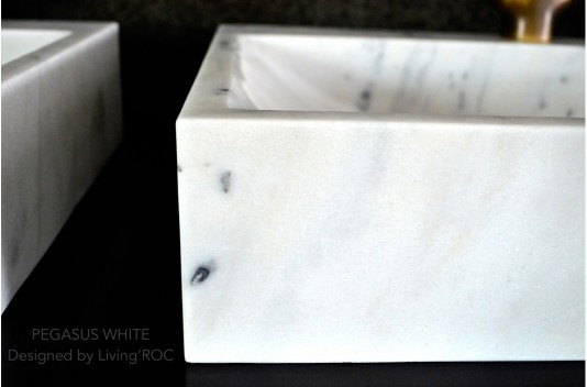 Vasque en pierre naturelle évier en marbre blanc PEGASUS WHITE Vasque en pierre naturelle évier en marbre blanc PEGASUS WHITE