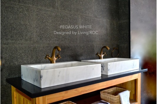 Vasque en pierre naturelle évier en marbre blanc PEGASUS WHITE Vasque en pierre naturelle évier en marbre blanc PEGASUS WHITE