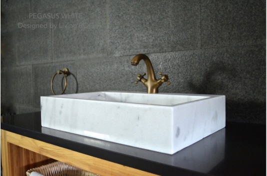 Vasque en pierre naturelle évier en marbre blanc PEGASUS WHITE Vasque en pierre naturelle évier en marbre blanc PEGASUS WHITE