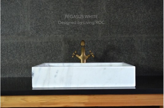 Vasque en pierre naturelle évier en marbre blanc PEGASUS WHITE Vasque en pierre naturelle évier en marbre blanc PEGASUS WHITE