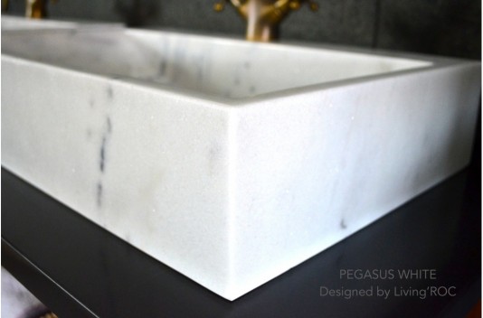 Vasque en pierre naturelle évier en marbre blanc PEGASUS WHITE Vasque en pierre naturelle évier en marbre blanc PEGASUS WHITE