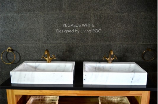 Vasque en pierre naturelle évier en marbre blanc PEGASUS WHITE Vasque en pierre naturelle évier en marbre blanc PEGASUS WHITE
