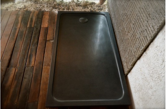 Receveur de douche en pierre 170x90 granit noir rare MAYAKA SHADOW Receveur de douche en pierre 170x90 granit noir rare MAYAKA SHADOW
