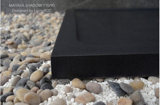 Receveur de douche en pierre 170x90 granit noir rare MAYAKA SHADOW Receveur de douche en pierre 170x90 granit noir rare MAYAKA SHADOW