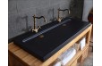 Double vasque en pierre salle de bain Granit Noir Luxe LOVE SHADOW