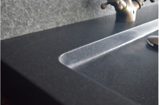 Double vasque en pierre salle de bain Granit Noir Luxe LOVE SHADOW